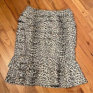Carlisle Animal Print Midi Skirt - Black and Cream